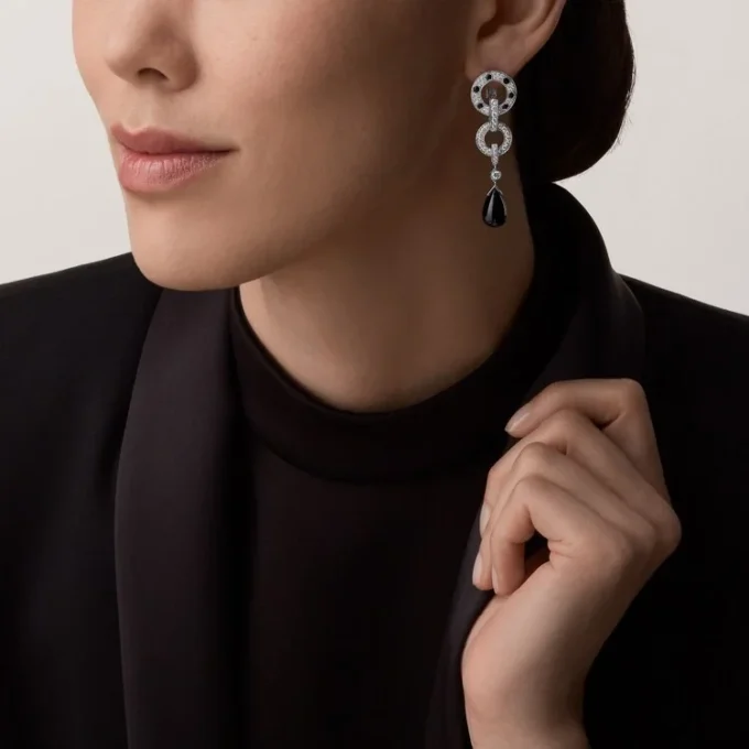 Panthere De Cartier Earrings, Paved