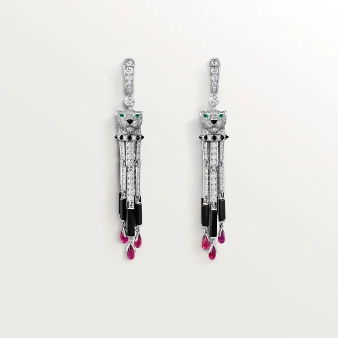 Panthere De Cartier Earrings, Ruby, Large Model, Paved
