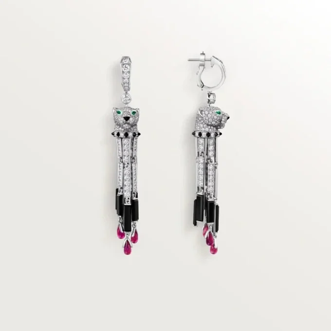 Panthere De Cartier Earrings, Ruby, Large Model, Paved