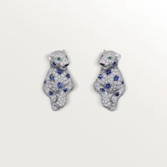 Panthere De Cartier Earrings, Sapphires, Paved