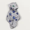 Panthere De Cartier Earrings, Sapphires, Paved