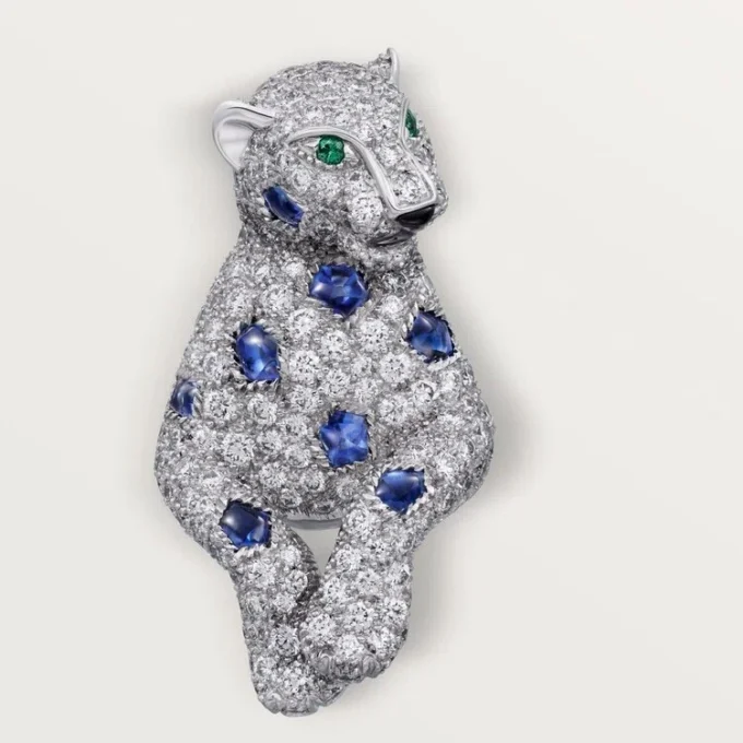 Panthere De Cartier Earrings, Sapphires, Paved