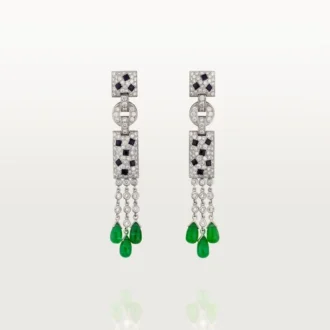 Panthere De Cartier Earrings – White Gold, Emeralds, Onyx, Diamonds – Cartier