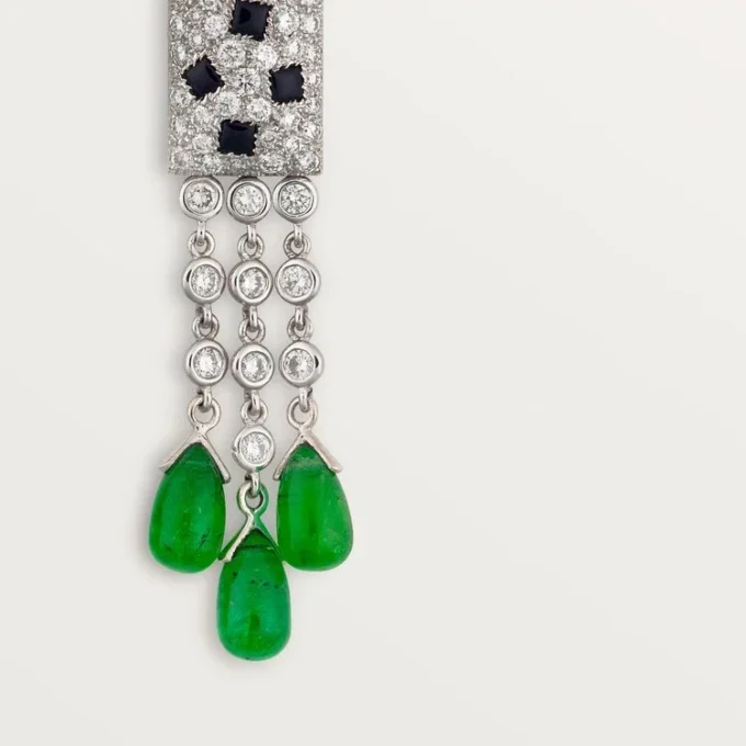 Panthere De Cartier Earrings – White Gold, Emeralds, Onyx, Diamonds – Cartier