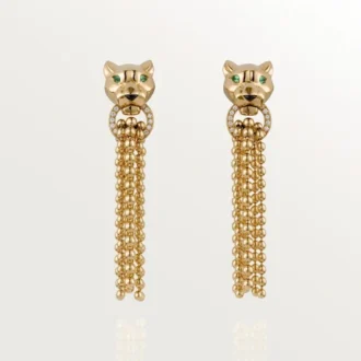 Panthere De Cartier Earrings – Yellow Gold, Diamonds, Tsavorite Garnets, Onyx – Cartier