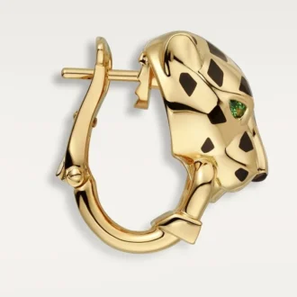 Panthere De Cartier Earrings – Yellow Gold, Lacquer, Diamonds, Tsavorite Garnets, Onyx – Cartier