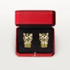 Panthere De Cartier Earrings – Yellow Gold, Lacquer, Diamonds, Tsavorite Garnets, Onyx – Cartier