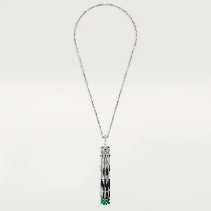 Panthere De Cartier Long Necklace, Emerald, Multi-Wear, Large Model, Paved Panthere De Cartier Long Necklace, Emerald, Multi-Wear, Large Model, Paved