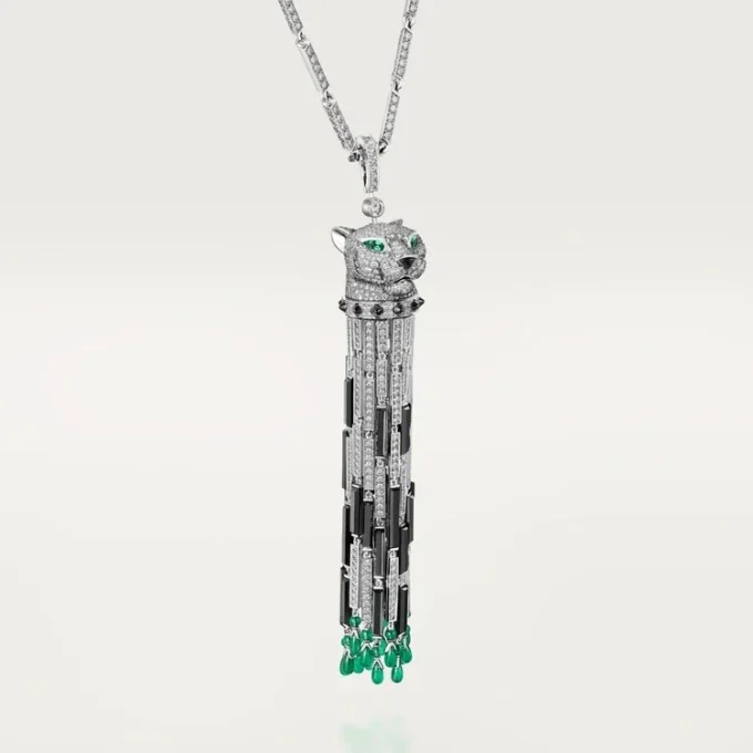 Panthere De Cartier Long Necklace, Emerald, Multi-Wear, Large Model, Paved Panthere De Cartier Long Necklace, Emerald, Multi-Wear, Large Model, Paved