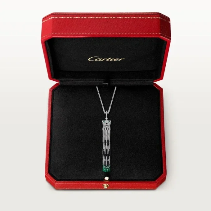 Panthere De Cartier Long Necklace, Emerald, Multi-Wear, Large Model, Paved Panthere De Cartier Long Necklace, Emerald, Multi-Wear, Large Model, Paved