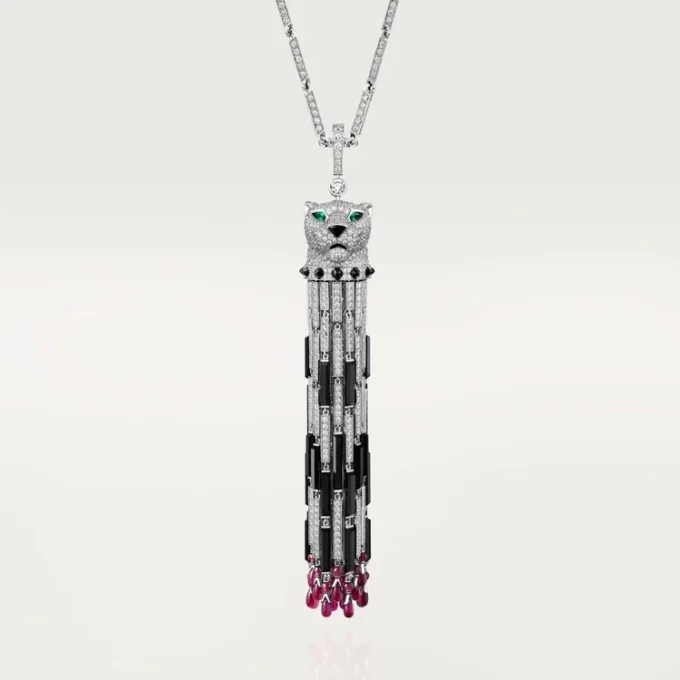 Panthere De Cartier Long Necklace, Ruby, Multi-Wear, Large Model, Paved