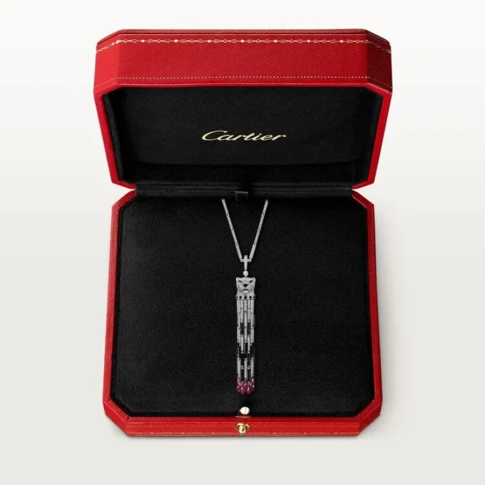 Panthere De Cartier Long Necklace, Ruby, Multi-Wear, Large Model, Paved