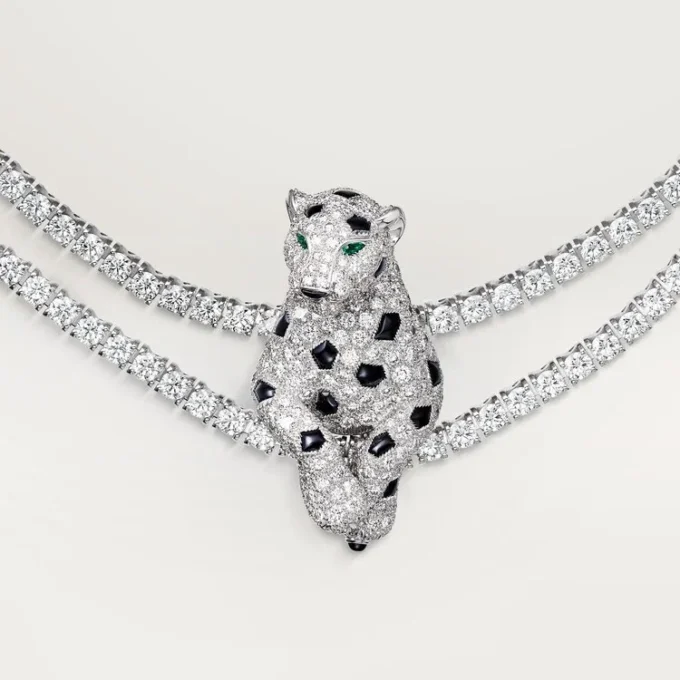 Panthere De Cartier Necklace, Multi-Wear, Paved Panthere De Cartier Necklace, Multi-Wear, Paved