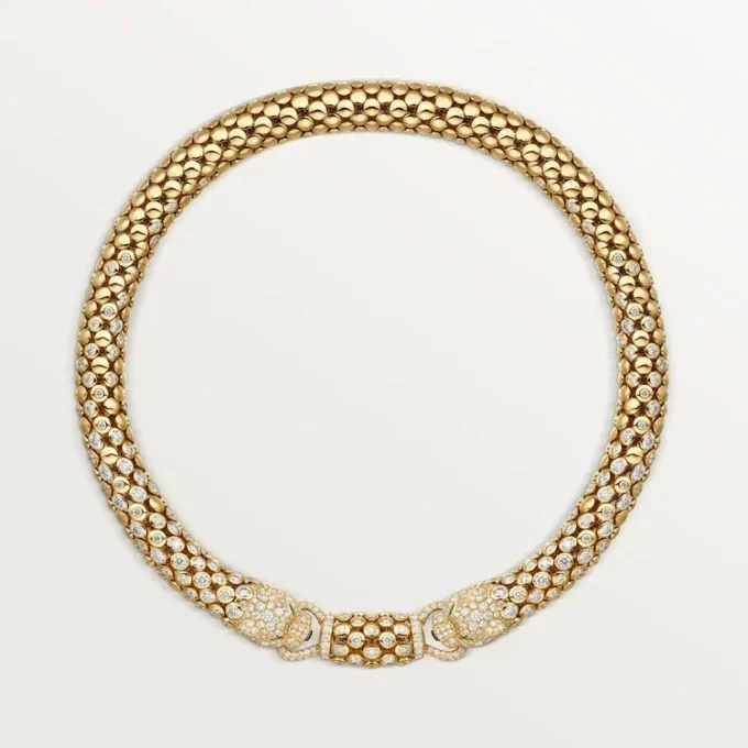 Panthere De Cartier Necklace, Paved Panthere De Cartier Necklace, Paved