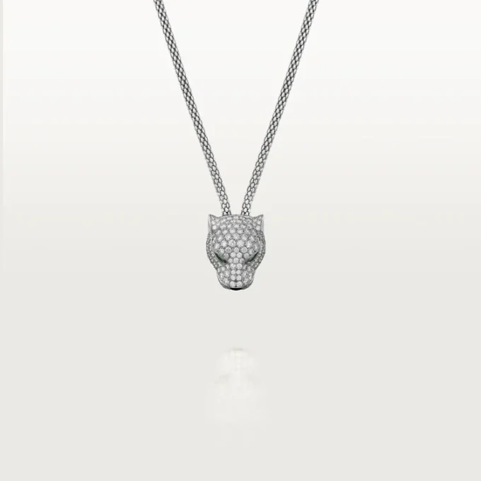 Panthere De Cartier Necklace, Paved Panthere De Cartier Necklace, Paved