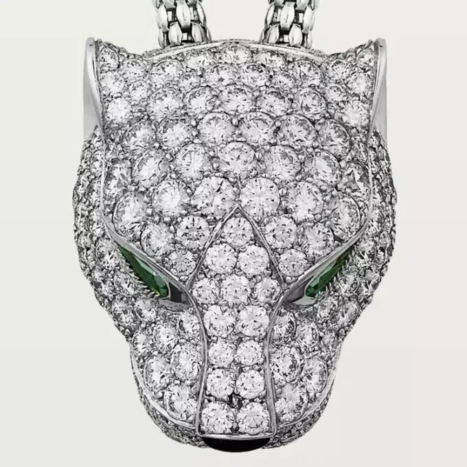 Panthere De Cartier Necklace, Paved Panthere De Cartier Necklace, Paved