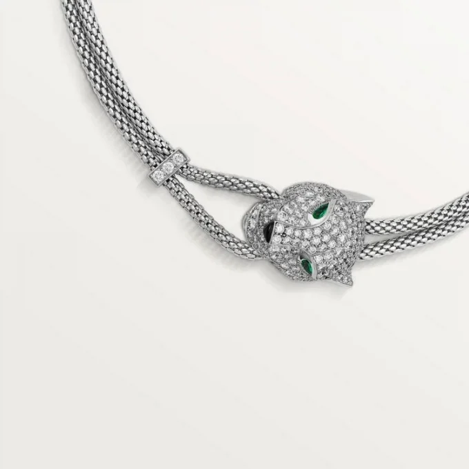 Panthere De Cartier Necklace, Paved Panthere De Cartier Necklace, Paved
