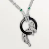 Panthere De Cartier Necklace, Paved Panthere De Cartier Necklace, Paved