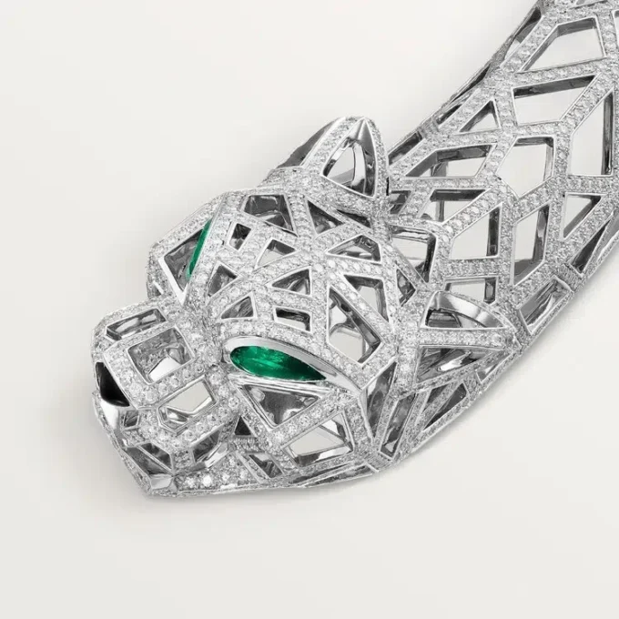 Panthere De Cartier Necklace, Paved Panthere De Cartier Necklace, Paved