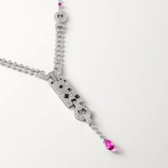 Panthere De Cartier Necklace, Rubellite, Paved