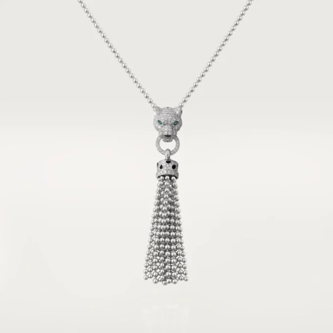 Panthere De Cartier Necklace – White Gold, Black Lacquer, Emeralds, Onyx, Diamonds – Cartier Panthere De Cartier Necklace – White Gold, Black Lacquer, Emeralds, Onyx, Diamonds – Cartier