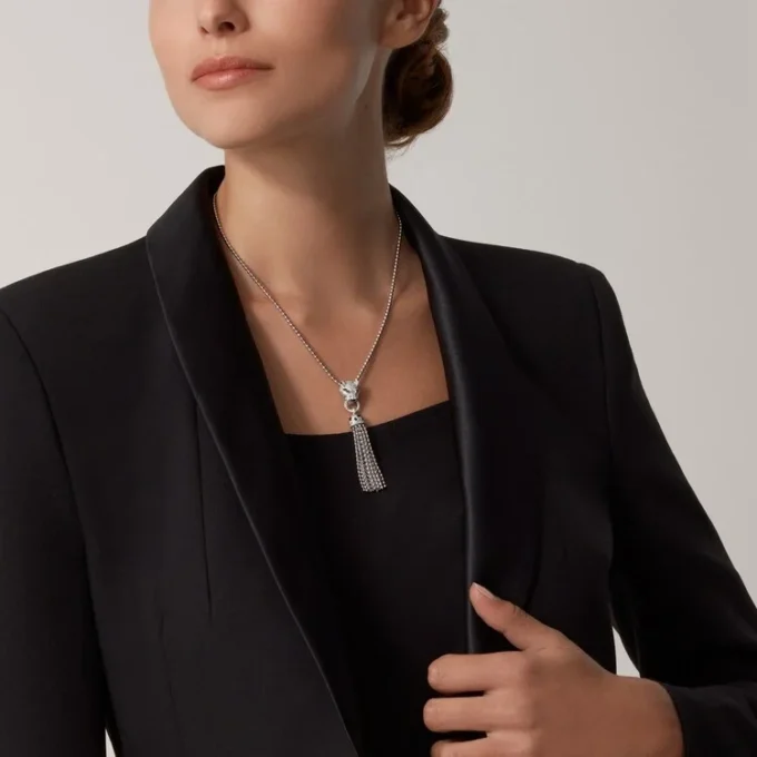 Panthere De Cartier Necklace – White Gold, Black Lacquer, Emeralds, Onyx, Diamonds – Cartier Panthere De Cartier Necklace – White Gold, Black Lacquer, Emeralds, Onyx, Diamonds – Cartier