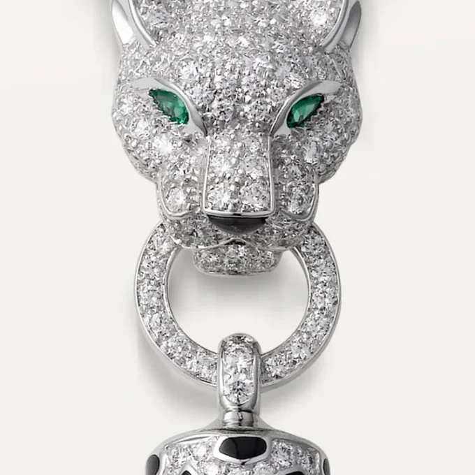 Panthere De Cartier Necklace – White Gold, Black Lacquer, Emeralds, Onyx, Diamonds – Cartier Panthere De Cartier Necklace – White Gold, Black Lacquer, Emeralds, Onyx, Diamonds – Cartier