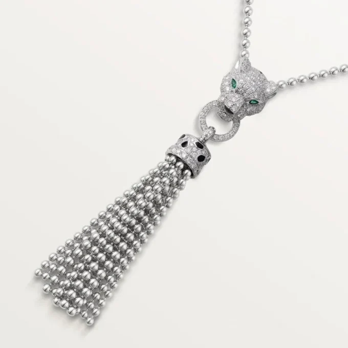 Panthere De Cartier Necklace – White Gold, Black Lacquer, Emeralds, Onyx, Diamonds – Cartier Panthere De Cartier Necklace – White Gold, Black Lacquer, Emeralds, Onyx, Diamonds – Cartier