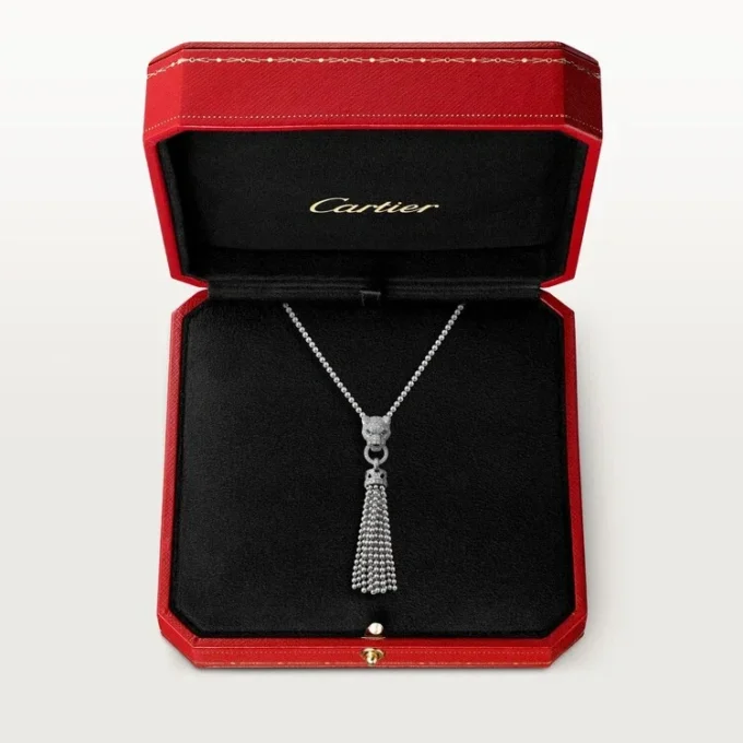Panthere De Cartier Necklace – White Gold, Black Lacquer, Emeralds, Onyx, Diamonds – Cartier Panthere De Cartier Necklace – White Gold, Black Lacquer, Emeralds, Onyx, Diamonds – Cartier