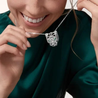 Panthere De Cartier Necklace – White Gold, Emeralds, Diamonds, Onyx – Cartier