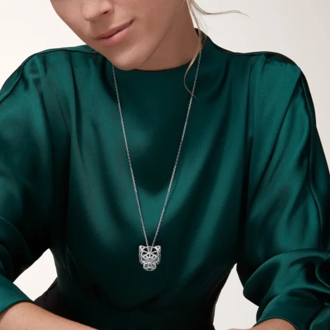 Panthere De Cartier Necklace – White Gold, Emeralds, Diamonds, Onyx – Cartier Panthere De Cartier Necklace – White Gold, Emeralds, Diamonds, Onyx – Cartier