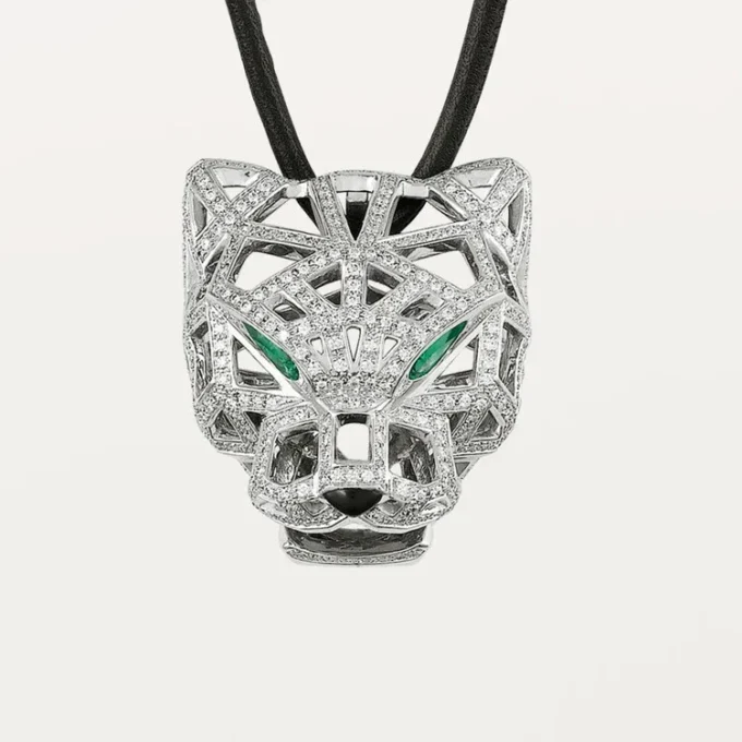 Panthere De Cartier Necklace – White Gold, Emeralds, Diamonds, Onyx – Cartier Panthere De Cartier Necklace – White Gold, Emeralds, Diamonds, Onyx – Cartier