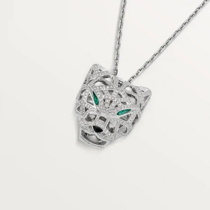 Panthere De Cartier Necklace – White Gold, Emeralds, Diamonds, Onyx – Cartier Panthere De Cartier Necklace – White Gold, Emeralds, Diamonds, Onyx – Cartier