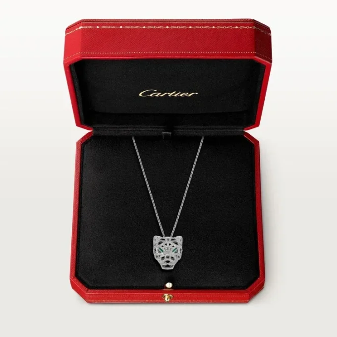 Panthere De Cartier Necklace – White Gold, Emeralds, Diamonds, Onyx – Cartier Panthere De Cartier Necklace – White Gold, Emeralds, Diamonds, Onyx – Cartier