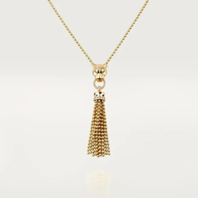 Panthere De Cartier Necklace – Yellow Gold, Black Lacquer, Tsavorite Garnets, Onyx, Diamonds – Cartier Panthere De Cartier Necklace – Yellow Gold, Black Lacquer, Tsavorite Garnets, Onyx, Diamonds – Cartier