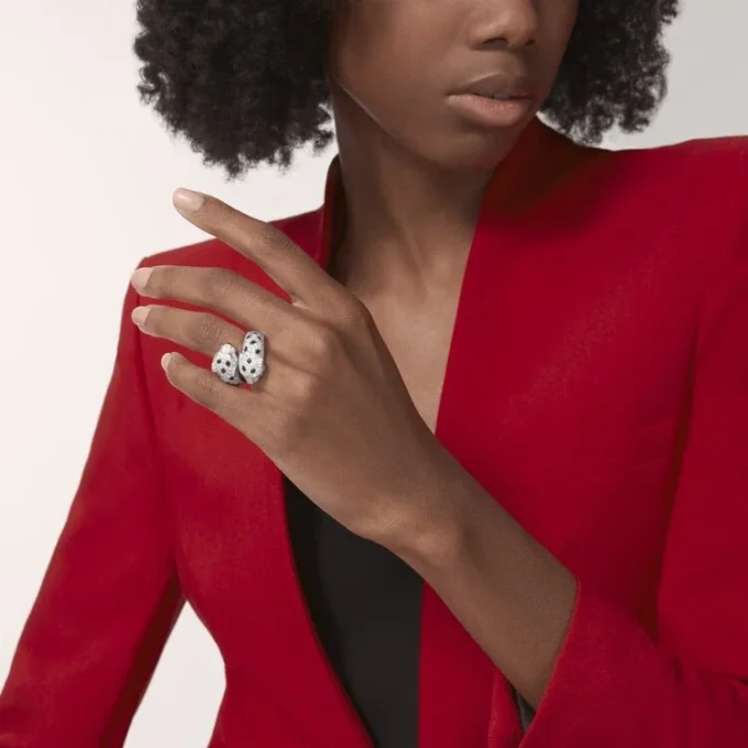 Panthere De Cartier Ring, Articulated, Paved Panthere De Cartier Ring, Articulated, Paved