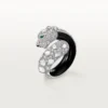 Panthere De Cartier Ring, Black Lacquer, Paved