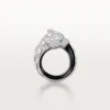 Panthere De Cartier Ring, Black Lacquer, Paved