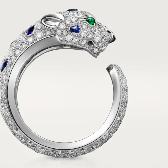 Panthere De Cartier Ring, Medium Model, Half-Paved