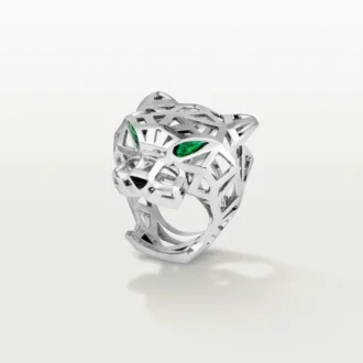 Panthere De Cartier Ring – Non-Rhodiumized White Gold, Tsavorite Garnets, Onyx – Cartier