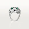 Panthere De Cartier Ring – Non-Rhodiumized White Gold, Tsavorite Garnets, Onyx – Cartier Panthere De Cartier Ring – Non-Rhodiumized White Gold, Tsavorite Garnets, Onyx – Cartier