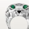 Panthere De Cartier Ring – Non-Rhodiumized White Gold, Tsavorite Garnets, Onyx – Cartier Panthere De Cartier Ring – Non-Rhodiumized White Gold, Tsavorite Garnets, Onyx – Cartier