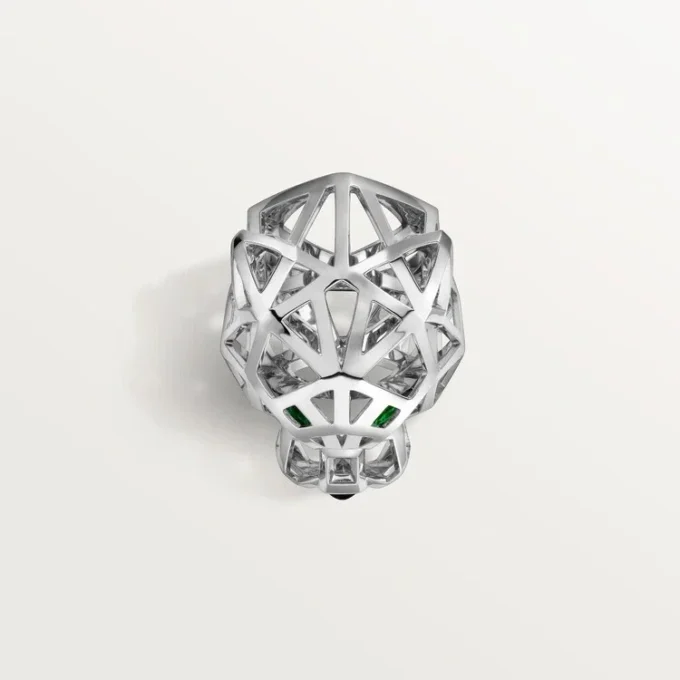 Panthere De Cartier Ring – Non-Rhodiumized White Gold, Tsavorite Garnets, Onyx – Cartier Panthere De Cartier Ring – Non-Rhodiumized White Gold, Tsavorite Garnets, Onyx – Cartier