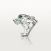 Panthere De Cartier Ring – Non-Rhodiumized White Gold, Tsavorite Garnets, Onyx – Cartier Panthere De Cartier Ring – Non-Rhodiumized White Gold, Tsavorite Garnets, Onyx – Cartier