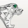Panthere De Cartier Ring – Non-Rhodiumized White Gold, Tsavorite Garnets, Onyx – Cartier Panthere De Cartier Ring – Non-Rhodiumized White Gold, Tsavorite Garnets, Onyx – Cartier