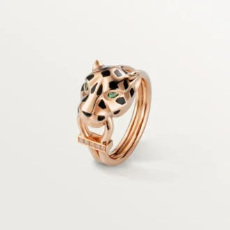 Panthere De Cartier Ring – Pink Gold, Tsavorite Garnets, Onyx, Black Lacquer, Diamonds – Cartier