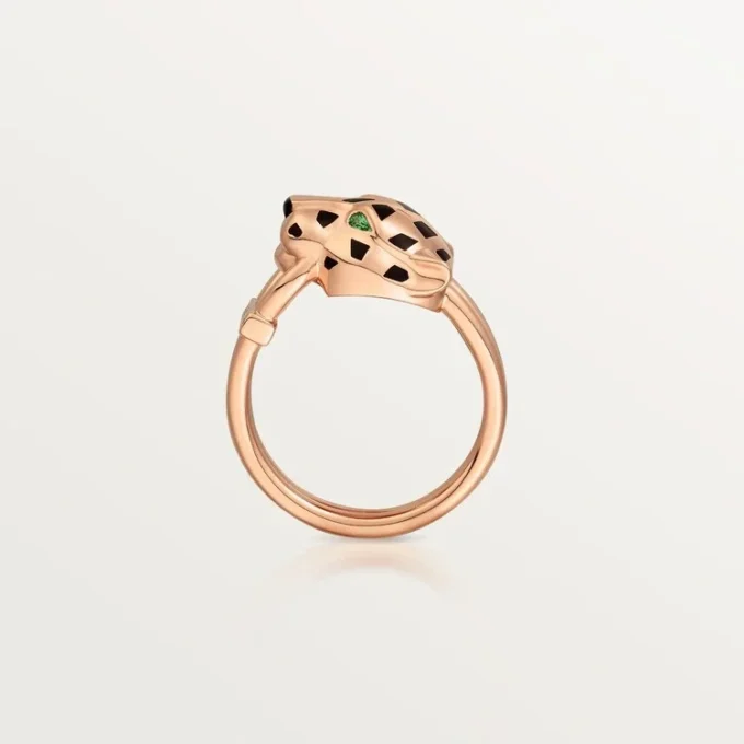 Panthere De Cartier Ring – Pink Gold, Tsavorite Garnets, Onyx, Black Lacquer, Diamonds – Cartier Panthere De Cartier Ring – Pink Gold, Tsavorite Garnets, Onyx, Black Lacquer, Diamonds – Cartier