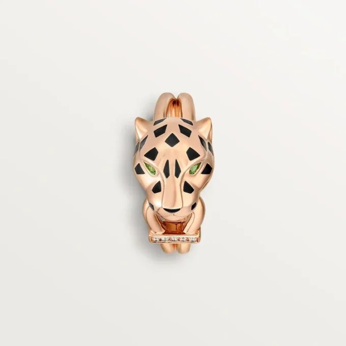 Panthere De Cartier Ring – Pink Gold, Tsavorite Garnets, Onyx, Black Lacquer, Diamonds – Cartier Panthere De Cartier Ring – Pink Gold, Tsavorite Garnets, Onyx, Black Lacquer, Diamonds – Cartier