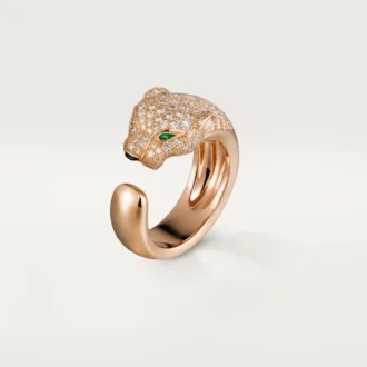 Panthere De Cartier Ring – Rose Gold, Diamonds, Emeralds, Onyx – Cartier