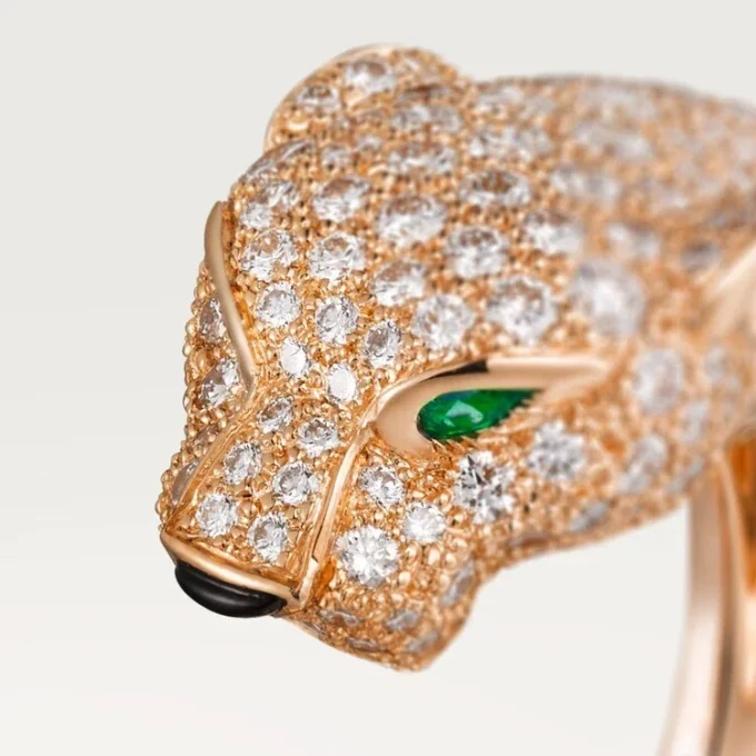Panthere De Cartier Ring – Rose Gold, Diamonds, Emeralds, Onyx – Cartier Panthere De Cartier Ring – Rose Gold, Diamonds, Emeralds, Onyx – Cartier